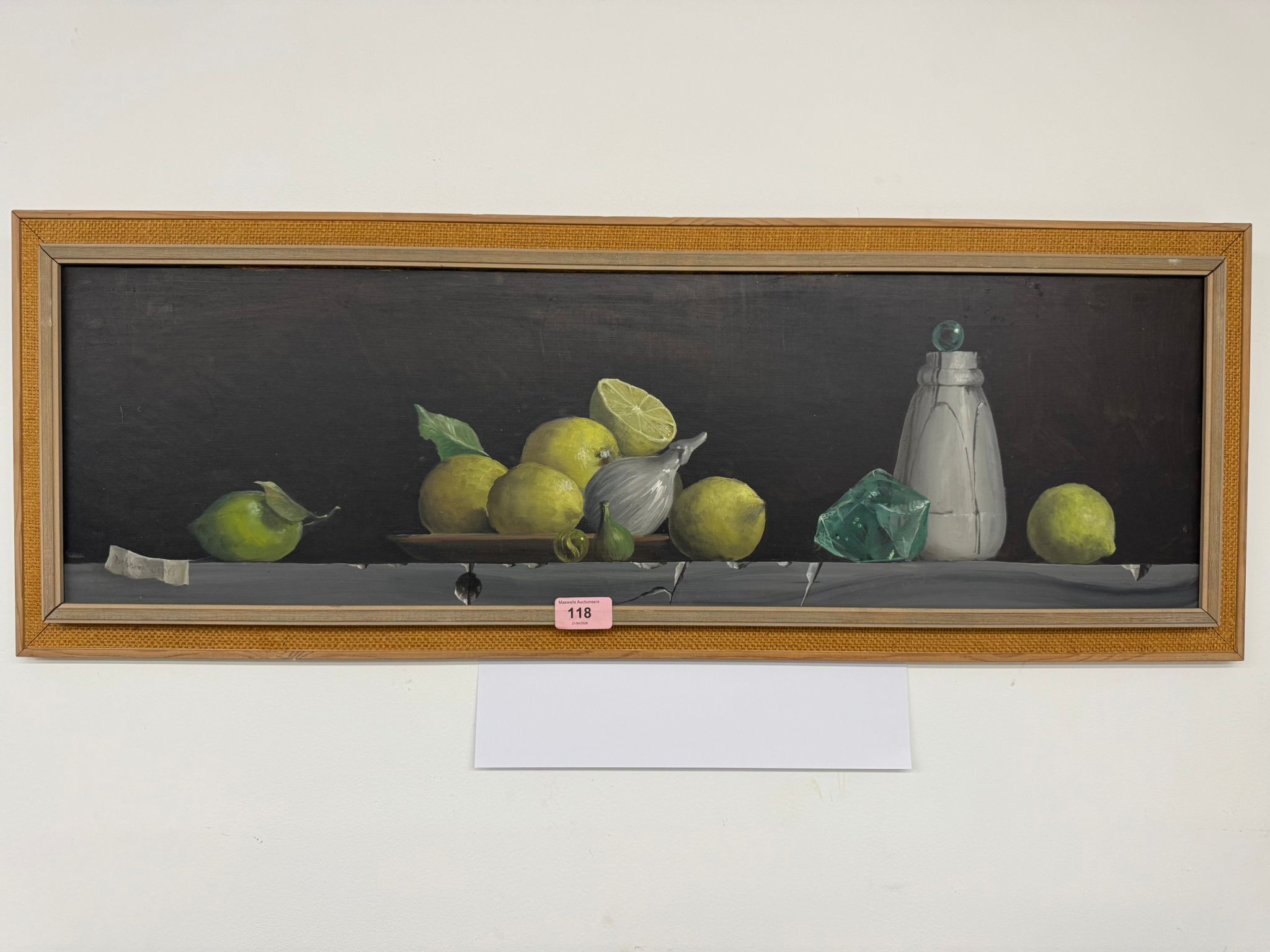 Still Life with Lemons and Glass Bottle